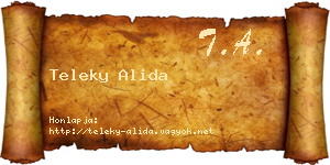 Teleky Alida névjegykártya